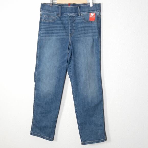 NEW Spanx Women’s Vintage Indigo Jeans Straight Leg Pull-On Plus Size Tall 1X - Picture 1 of 11